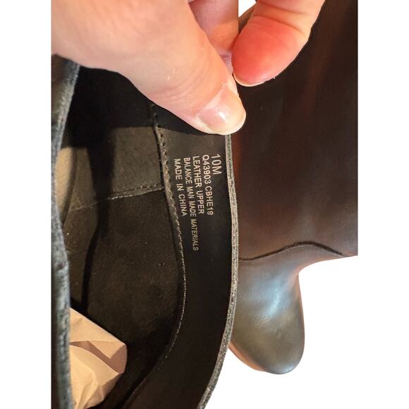 Korks Ease Black Leather Chunky Heeled Gemini Ankle Boots Women’s 10 M - Picture 10 of 10